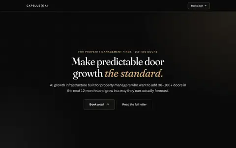 Capsule AI homepage