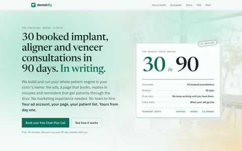 Dentaldfy homepage