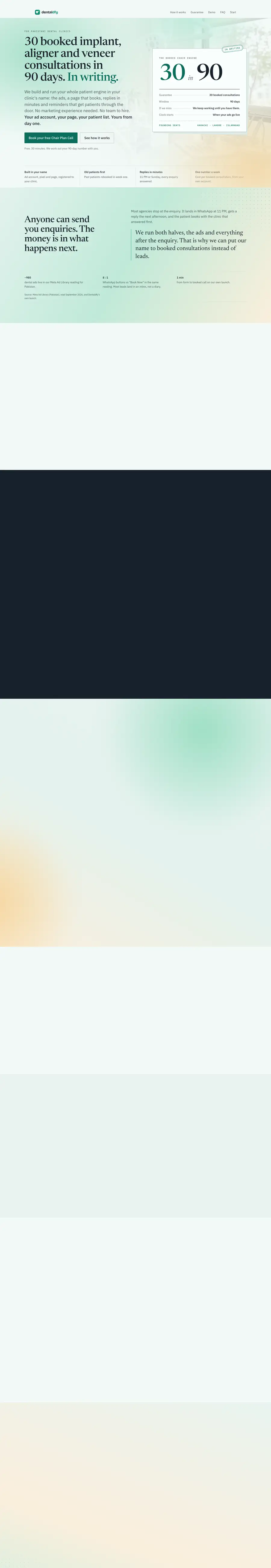 The full Dentaldfy homepage